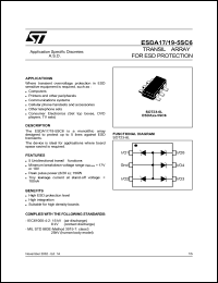 ESDA19-5SC6 datasheet: TRANSIL ARRAY FOR ESD PROTECTION ESDA19-5SC6