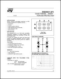 ESDA6V1-4F1 datasheet: QUAD TRANSIL ARRAY FOR ESD PROTECTION ESDA6V1-4F1