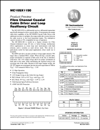 MC10SX1190DTR2 datasheet: Fibre Channel Coaxial Cable Driver and Loop Resillency Circuit MC10SX1190DTR2