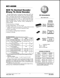 MC14028BFEL datasheet: BCD-to-Decimal Decoder/Binary-to-Octal Decoder MC14028BFEL