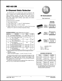 MC14512BFEL datasheet: 8-Channel Data Selector MC14512BFEL