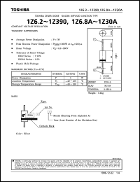 1Z10A datasheet: Zener diode for constant voltage regulation and transient suppressors applications 1Z10A