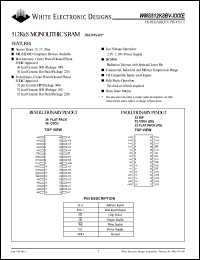 WMS512K8BV-17CME datasheet: 17ns; low voltage operation: 3.3V +-10% power supply; 512K x 8 monolithic SRAM WMS512K8BV-17CME