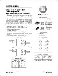 MC74HC139AFL2 datasheet: Dual 1-of-4 Decoder/Demultiplexer MC74HC139AFL2