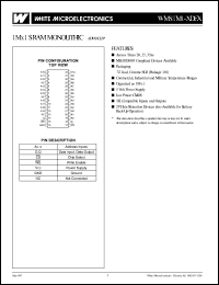 WMS1M1-35DEIA datasheet: 35ns; 5V power supply; 1M x 1 monolithic SRAM WMS1M1-35DEIA