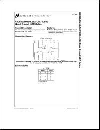 JM38510/30301BC datasheet: Quad 2-Input NOR Gate JM38510/30301BC