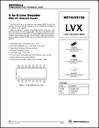 MC74LVX138D datasheet: 3-to-8 Line Decoder with 5V-Tolerant Inputs MC74LVX138D