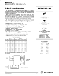 MC74VHC138N datasheet: 3-to-8 Line Decoder MC74VHC138N