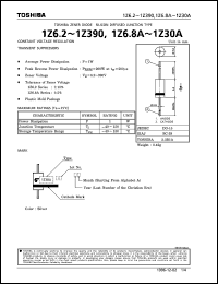 1Z11 datasheet: Zener diode for constant voltage regulation and transient suppressors applications 1Z11