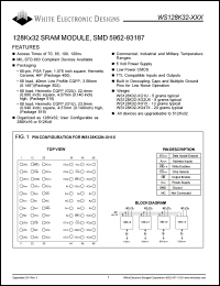 WS128K32N-70H1I datasheet: 70ns; 5V power supply; 128K x 32 SRAM module, SMD 5962-93187 WS128K32N-70H1I