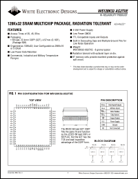 WS128K32-55G2TCE datasheet: 55ns; 5V power supply; 128K x 32 SRAM miltichip package, radiation tolerant WS128K32-55G2TCE