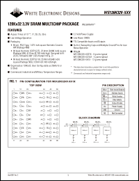 WS128K32NV-35H1M datasheet: 35ns; 3.3V power supply; 128K x 32 SRAM multichip package WS128K32NV-35H1M