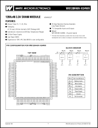 WS128K48V-15G4WM datasheet: 15ns; 3.3V power supply; 128K x 48 SRAM module WS128K48V-15G4WM