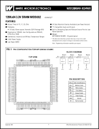 WS128K64V-25G4WC datasheet: 25ns; 3.3V power supply; 128K x 64 SRAM module WS128K64V-25G4WC