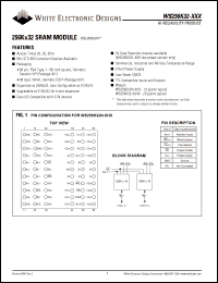 WS256K32-25HI datasheet: 25ns; 5V power supply; 256K x 32 SRAM module WS256K32-25HI