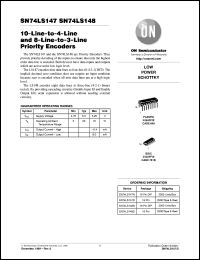 SN74LS148ML2 datasheet: 10-Line-to-4-Line and 8-Line-to-3-Line Priority Encoders SN74LS148ML2