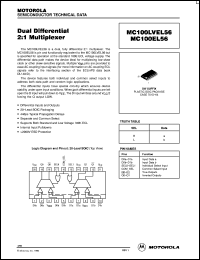 MC100EL56DW datasheet: Dual Differential 2:1 Multiplexer (3.3V) MC100EL56DW