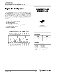 MC100EL59DW datasheet: Triple 2:1 Multiplexer (3.3V) MC100EL59DW