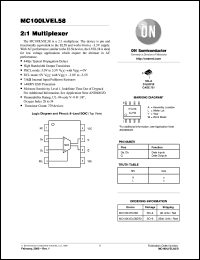 MC100LVEL58DR2 datasheet: 2:1 Multiplexer MC100LVEL58DR2