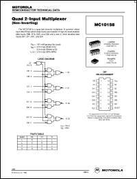 MC10158FNR2 datasheet: Quad 2-Input Multiplexer (Non-Inverting) MC10158FNR2