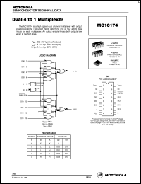 MC10174FN datasheet: Dual 4 to 1 Multiplexer MC10174FN