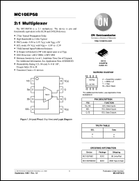 MC10EP58DR2 datasheet: 2:1 Multiplexer MC10EP58DR2