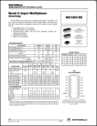 MC10H159FN datasheet: Quad 2-Input Multiplexer MC10H159FN