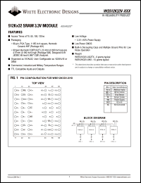 WS512K32NV-70HQ datasheet: 70ns; 3.3V power supply; 512K x 32 SRAM module WS512K32NV-70HQ