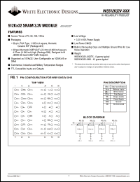 WS512K32NV-70G2TM datasheet: 70ns; 3.3V power supply; 512K x 32 SRAM module WS512K32NV-70G2TM