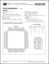 WS512K48L-17G4WM datasheet: 70ns; 5V power supply; 512K x 48 SRAM module WS512K48L-17G4WM