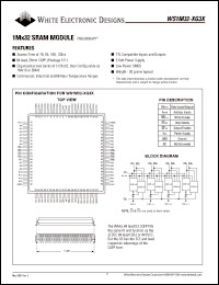 WS1M32-85G3C datasheet: 85ns; 5V power supply; 1 x 32 SRAM module WS1M32-85G3C
