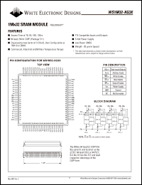 WS1M32-70G3M datasheet: 70ns; 5V power supply; 1 x 32 SRAM module WS1M32-70G3M