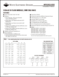 WF512K32N-70H1M5 datasheet: 70ns; 5V power supply; 512K x 32 flash module, SMD 5962-94612 WF512K32N-70H1M5