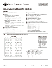 WF512K32F-120G2UC5A datasheet: 120ns; 5V power supply; 512K x 32 flash module, SMD 5962-94612 WF512K32F-120G2UC5A