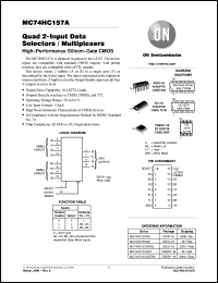 MC74HC157AF datasheet: Quad 2-Input Data Selectors/Multiplexers MC74HC157AF