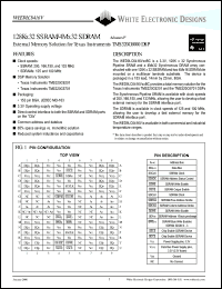 WED9LC6416V2010BC datasheet: SSRAM access 200MHz; 3.3V power supply; 128K x 32 SSRAM/4M x 32 SDRAM. External memory solution for texas instruments TMS320C6000 DSP WED9LC6416V2010BC