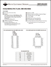 WMF512K8-120CI5A datasheet: 120ns; 5V power supply; 512K x 8 monolitihic flash, SMD 5962-96692 WMF512K8-120CI5A