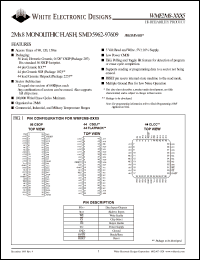 WMF2M8-150DAC5 datasheet: 150ns; 5V power supply; 2M x 8 monolitihic flash, SMD 5962-97609 WMF2M8-150DAC5