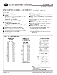 WF2M16W-120DAM5 datasheet: 120ns; 5V power supply; 2M x 16 flash module, SMD 5962-97610 - pending WF2M16W-120DAM5