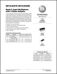 SN74LS257BML1 datasheet: Quad 2-Input Multiplexer with 3-State Outputs SN74LS257BML1