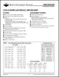 WSF512K16-39H2M datasheet: 39ns; 5V power supply; 512K x 16 SRAM / flash module, SMD 5962-96901 WSF512K16-39H2M