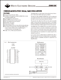 EDI88128C100CB datasheet: 100ns; 5V power supply; 128K x 8 monolithic SRAM, SMD 5962-89598 EDI88128C100CB