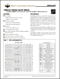 EDI9LC644V1610BC datasheet: SSRAM access:166MHz; SDRAM access:100MHz; 128K x 32 SSRAM/1M x 32 SDRAM EDI9LC644V1610BC