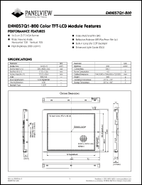 ENH057Q1-800 datasheet: Display size: 14.5cm; dot format: 320xRGBx240; dot pitch: 0.12x0.36; color TFT-LCD module feature ENH057Q1-800