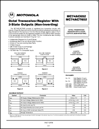 MC74ACT652DW datasheet: Octal Transceiver/Register With 3 State Outputs (Non Inverting) MC74ACT652DW