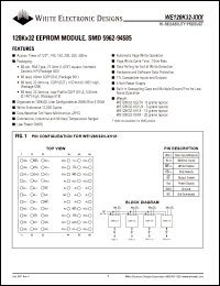 WE128K32P-200H1QA datasheet: Access time:200 ns; 128K x 32 EEPROM module, SMD 5962-94585 WE128K32P-200H1QA