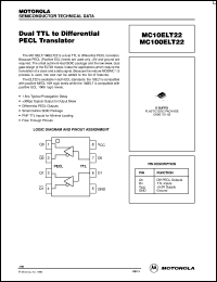 MC100ELT22DR2 datasheet: Dual TTL to Diff PECL Translator MC100ELT22DR2