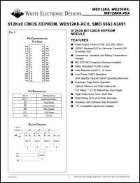 WE512K8-150CM datasheet: Access time:150 ns; 512K x 8 CMOS EEPROM module WE512K8-150CM