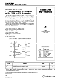 MC100ELT28DR2 datasheet: TTL to Diff PECL/Diff PECL to TTL MC100ELT28DR2