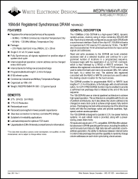 WEDPN16M64VR-125BM datasheet: 125MHz; 3.3V power supply; 16M x 64 registered synchronous DRAM WEDPN16M64VR-125BM